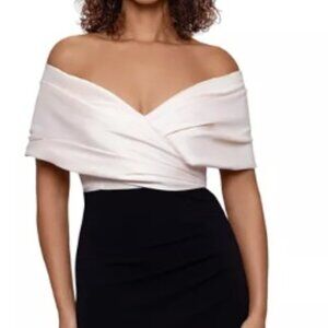 BETSY & ADAM Petite Off-The-Shoulder Sweetheart-Neckline Gown size 2-4